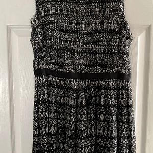 Anthropologie Black and White Tulip Print Dress